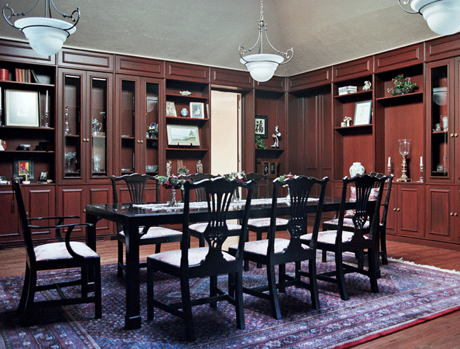 Faux Grained Cabinets